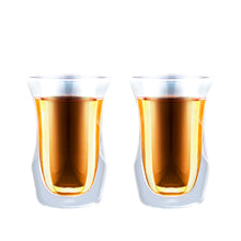 Load image into Gallery viewer, SOHO Double Wall Insulated 12oz. Glass Espresso Coffee Hot and Cold Cups Made From Shatter Resistant Borosilicate Glass (Set of 2)