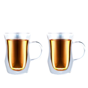 Double-Wall Insulated Glass Mugs (2)