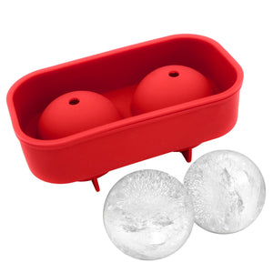 Kitchen Details Large 2.5 Inch Ice Sphere Mold Makes 2 Large Balls Made From Silicone